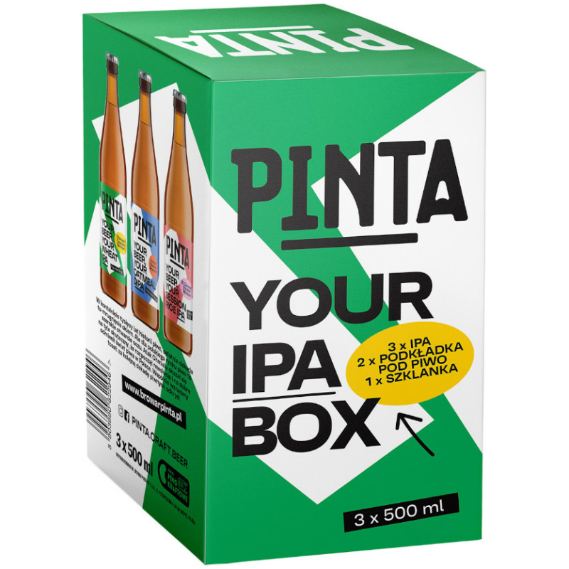 PINTA IPA BOX – Set x3 BIER „Dein Bier“ + Glas und Pads