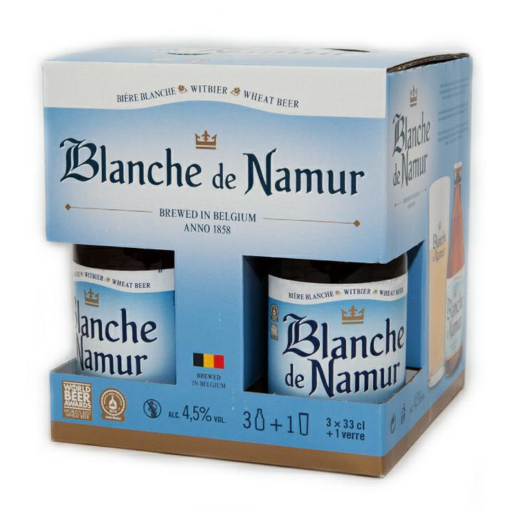 Du Bocq Zestaw Blanche de Namur (3 x 330 ml + POKAL) Witbier – Belgia
