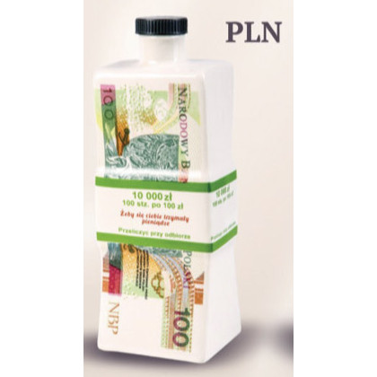 BANKNOTES 100 PLN in a package – pure vodka 40% 0.35L